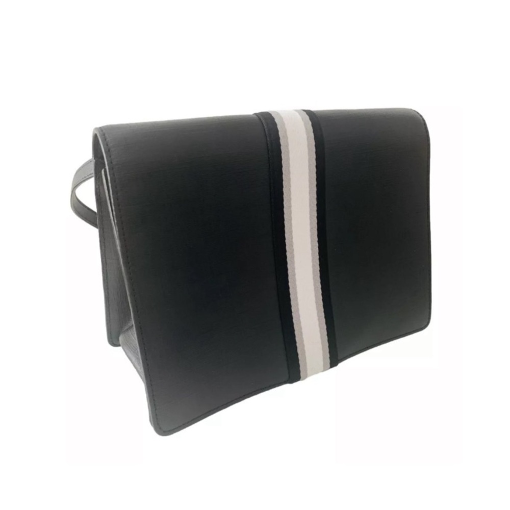 Botkier New York Saffiano Leather Stripe Convertible Crossbody Backpack Black